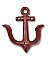 Cast Iron Nautical Anchor Wall Hook - Red or Blue