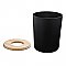 Eco Waste Can w/ Paulownia Wood Lid  - Matte Black