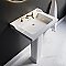 Valarte Pedestal Lavatory Bathroom Sink - 26" Wide - Single Hole Drilling