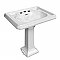 29" Traditional Widepread Pedestal Sink w/ Large Rectangular Bowl & Dual Soap Ledges - Overflow Control Rim and Overflow