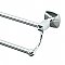 Jewel 24" Solid Brass Double Towel Bar - Chrome