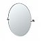 Jewel Large Frameless Oval Mirror - Chrome