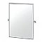 Waterline Solid Brass 32-1/2" Framed Rectangle Mirror - Chrome
