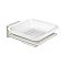 Modern Geometric Soap Dish with Glass - Polished Nickel
