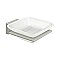Modern Geometric Soap Dish with Glass - Brushed Nickel