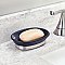 York Soap Dish for Bathroom Countertop - Matte Navy / Brushed Nicke