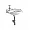 Isabella Collection Small Rectangular Wall Mount Basin with Integrated Oval Bowl, Backsplash, Decorative Trim, Overflow and Left Hole Faucet Drilling