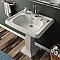 29" Traditional Single Hole Pedestal Sink w/ Large Rectangular Bowl & Dual Soap Ledges - Overflow Control Rim and Overflow