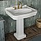 Pedestal Sink w/ Integrated Oval Bowl Low-rise Backsplash & Overflow
