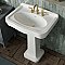 Pedestal Sink w/ Integrated Oval Bowl Low-rise Backsplash & Overflow