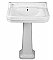 Isabella Collection Traditional Pedestal with Integrated Large Rectangular Bowl, Backsplash, Dual Soap Ledges, Decorative Trim and Overflow