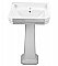 Isabella Collection Traditional Pedestal with Integrated Rectangular Bowl, Backsplash, Dual Soap Ledges, Decorative Trim and Overflow