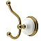 Victorian Porcelain and Brushed Brass Robe or Towel Hook
