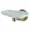 Heritage Collection Porcelain and Metal Wall Mounted Toothbrush & Tumbler Holder - Vintage Brass
