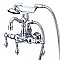 Wall Mount Victorian Clawfoot Tub Faucet with Hand Shower 3-3/8" on Center - Metal Lever Handles - Polished Chrome