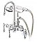 Gooseneck Wall Mount Clawfoot Tub Faucet with Hand Shower - Adjustable Centers - Metal Lever Handles- Polished Chrome