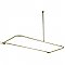 Clawfoot Bathtub Shower Enclosure D-Shaped Curtain Rod and Ceiling Support - Satin Nickel
