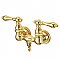 Clawfoot Bathtub Filler Faucet - 3-3/8" on Center Tub Wall Mount - Polished Brass - Metal Lever Handles