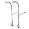 22-13/16" High Rigid Freestanding Water Supply Lines For Bathtubs with Stop Valves and Porcelain Cross Handles - Polished Chrome