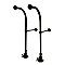 22-13/16" High Rigid Freestanding Water Supply Lines For Bathtubs with Stop Valves and Metal Cross Handles - Oil Rubbed Bronze