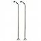 25" Double Offset Water Supply Line Set for Clawfoot Bathtubs - Satin Nickel