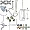 Kingston Brass CCK1141AX Vintage Clawfoot Tub Faucet Package with Shower Enclosure, Polished Chrome