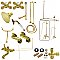 Kingston Brass CCK1142AX Vintage Clawfoot Tub Faucet Package with Shower Enclosure, Polished Brass