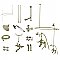 Kingston Brass CCK1178DAL Vintage Clawfoot Tub Faucet Package with Shower Enclosure, Brushed Nickel