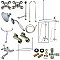Kingston Brass CCK1181AX Vintage Clawfoot Tub Faucet Package with Shower Enclosure, Polished Chrome