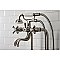 Kingston Brass Freestanding Clawfoot Tub Faucet Package with Supply Line - Brushed Nickel