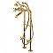 Kingston Brass CCK266K2 Kingston Freestanding Tub Faucet with Supply Line and Stop Valve, Polished Brass