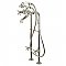 Kingston Brass CCK266K6 Kingston Freestanding Tub Faucet with Supply Line and Stop Valve, Polished Nickel