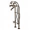 Kingston Brass CCK266K8 Kingston Freestanding Tub Faucet with Supply Line and Stop Valve, Brushed Nickel
