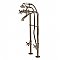 Kingston Brass CCK285K8 Kingston Freestanding Tub Faucet with Supply Line and Stop Valve, Brushed Nickel