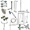 Kingston Brass CCK3141HCPL Vintage Clawfoot Tub Faucet Package with Shower Enclosure, Polished Chrome