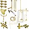 Kingston Brass CCK3142AL Vintage Down Spout Clawfoot Tub Faucet Package, Polished Brass