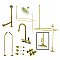 Kingston Brass CCK4182PL Vintage Gooseneck Clawfoot Tub Faucet Package, Polished Brass