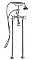 Freestanding Tub Filler / Faucet with Metal Hand Shower and Supply Lines - 6" on Center