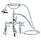 Traditional Deck Mount Tub Filler / Faucet With Metal Hand Shower - 7" on Center Deck Mount
