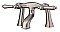 Traditional Deck Mount Tub Filler - Metal Lever Handles - 7" on Center Deck Mount