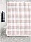 100% Cotton Wide Stripe Fringe Shower Curtain - Blush & White