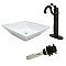 Kingston Brass Vessel Sink With Heritage Sink Faucet and Drain Combo - White with Oil Rubbed Bronze
