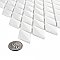 Expressions Beveled Diamond White Glass Mosaic Tile - Per Sheet - .99 Sq. Ft. Per Case