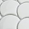 Expressions Scalloped White Glass Mosaic Tile - Per Sheet - .96 Sq. Ft. Per Sheet