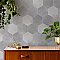 Industrial Hex Silver 8-1/2" x 9-7/8" Porcelain Floor & Wall Tile - 9 Tiles Per Case - 4.05 Sq. Ft.