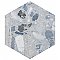 Recycle Hex River Blue 8-1/2" x 9-7/8" Porcelain Floor & Wall Tile - 9 Tiles Per Case - 4.05 Sq. Ft.