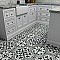 Arte White 9-3/4" x 9-3/4" Porcelain Tile - White/Black - Per Case of 16 - 11.11 Square Feet