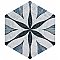 Cassis Hex Flower Black 8-5/8" x 9-7/8" Porcelain Floor & Wall Tile - 25 Tiles Per Case - 11.5 Sq. Ft.