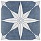 Stella Day Blue and White 9-3/4" x 9-3/4" Ceramic Tile - Sold Per Case of 16 - 11.11 Square Feet Per Case