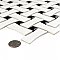 Metro Dog Bone Basket Weave Matte White/Gl Black Dot 10" x 10" Porcelain Mosaic Tile - Sold Per Case of 10 - 7.1 Sq. Ft.